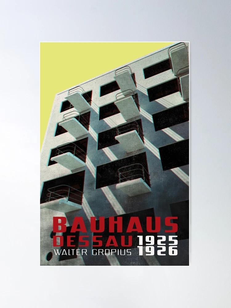 Bauhaus Dessau building in vintage magazine style VIII