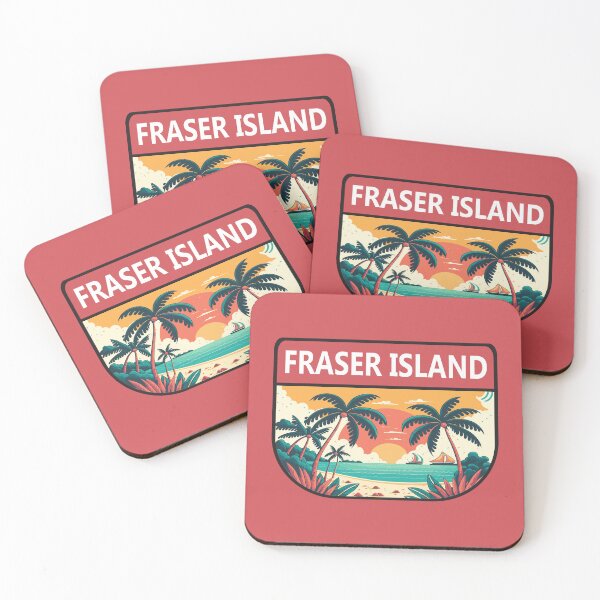 Aperçu de l'œuvre Emblème rétro de Fraser Island Australia créée et vendue par KrisSidDesigns.