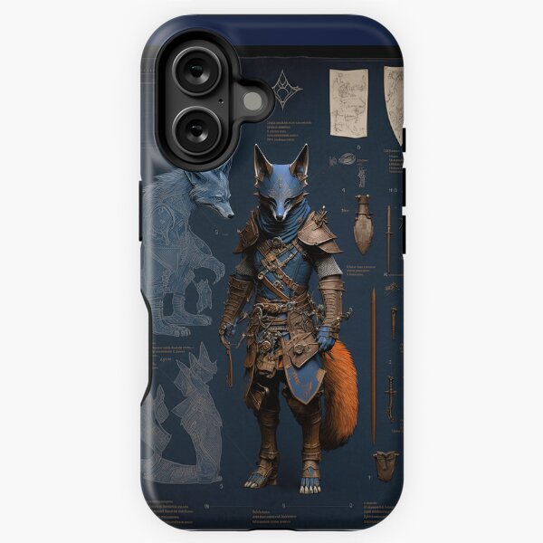 Item preview, Ancient Wolf ninja and weapons knolling blueprint designed and sold by Visual-wallart.