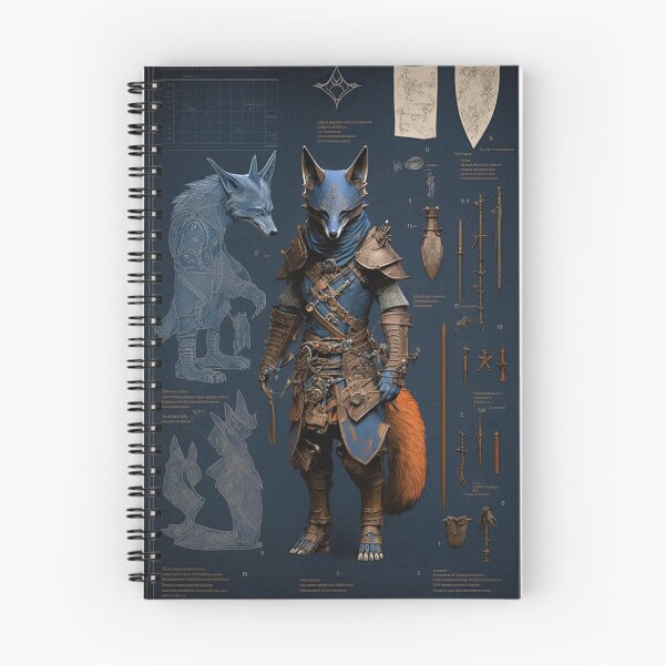 Item preview, Ancient Wolf ninja and weapons knolling blueprint designed and sold by Visual-wallart.