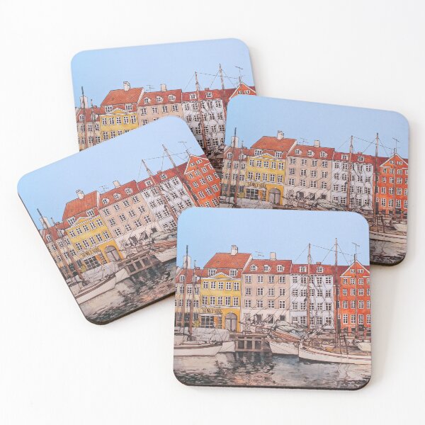 Aperçu de l'œuvre Nyhavn Copenhagen Danemark acrylique Art Horisontal créée et vendue par Slieptsovaart.