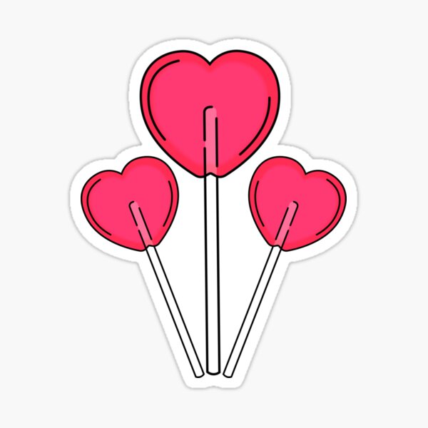 Mini Heart Lollipop Sticker - Pages Peaches