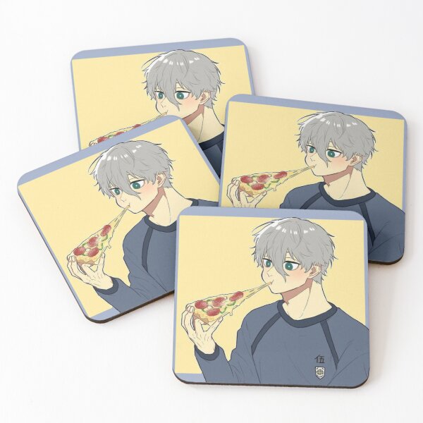 Item preview, Seishiro Nagi eating Pizza | Blue Lock designed and sold by Angel-Bee.