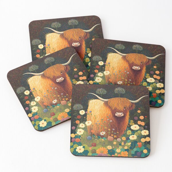 Item preview, Klimt Inspired Scottish Highland Cow designed and sold by curiouswonder.