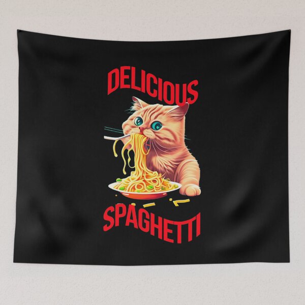 Item preview, Cat eating spaghetti designed and sold by Estevam Marinho.