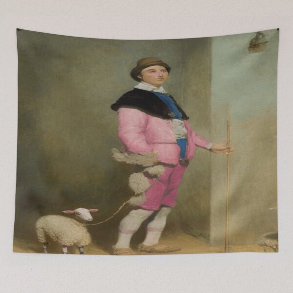 Item preview, Young Man in Pink with Toy Sheep - Charles Jalabert (1861) designed and sold by funnyhalloween.