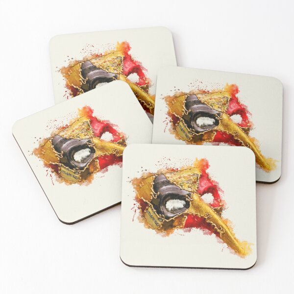 Item preview, Venetian Scaramouche Carnival Mask in Colorful Watercolor designed and sold by Andreea Eva Herczegh.