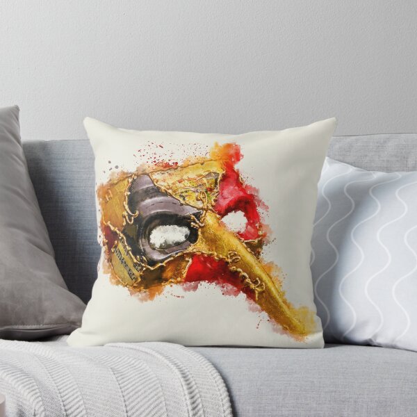 Item preview, Venetian Scaramouche Carnival Mask in Colorful Watercolor designed and sold by Andreea Eva Herczegh.