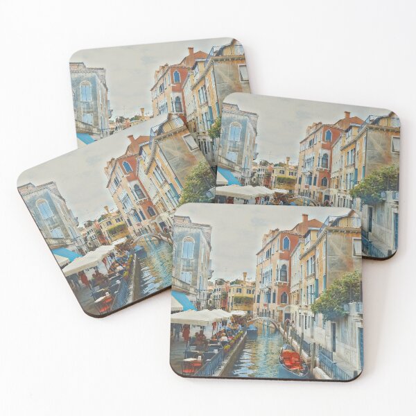 Item preview, Lunch By Venice Canal. Romantic Cityscape & Landscape Art designed and sold by NatureGo.