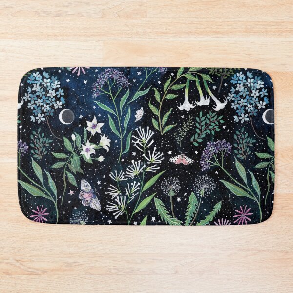 Item preview, Moon Garden, Gouache Painting of night blooming flowers and beautiful moths. designed and sold by Rebecca Reck Art.