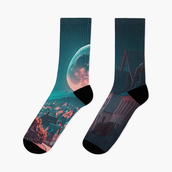 Item preview, Synthwave German Town under a Moon designed and sold by Harlechryzz.