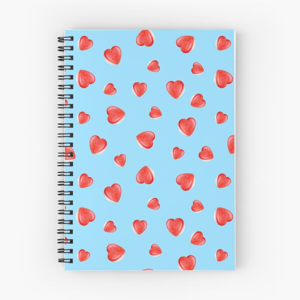 Item preview, Heart Sweets ditsy pattern on arctic blue designed and sold by HazelFisher.