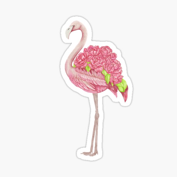 Floral Flamingo Sticker