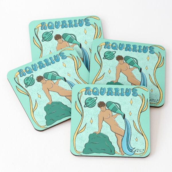 Item preview, Aquarius Astrology Horoscope Male Pinup designed and sold by AtomicBuck.