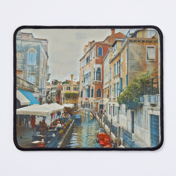 Item preview, Lunch By Venice Canal. Romantic Cityscape & Landscape Art designed and sold by NatureGo.