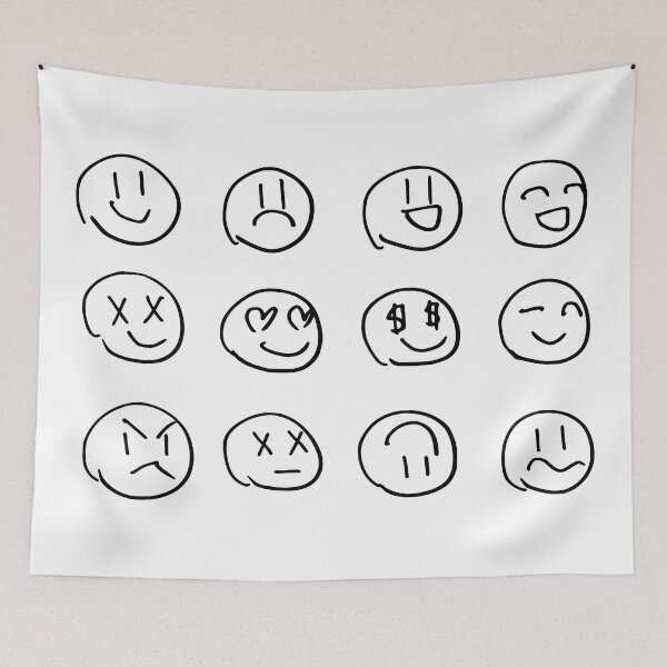 Item preview, Hand drawn smiley face emoji - emoji sticker set designed and sold by dreamwish.