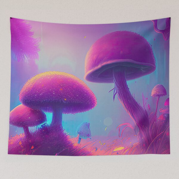 Aperçu de l'œuvre Conception esthétique de champignons rêveurs - Dreamlike Fungi K créée et vendue par DonutShirts.