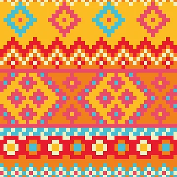 Artwork thumbnail, Seamless Rugged Orange Native, Native Pattern Rugged by Yes-Monkey