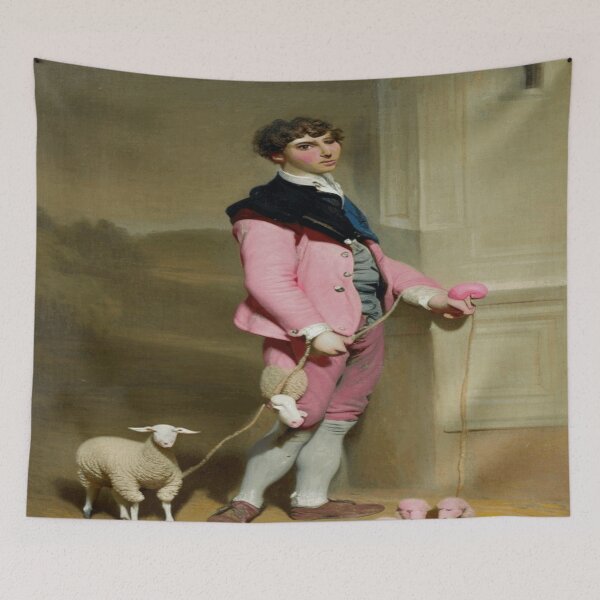 Item preview, Young Man in Pink with Toy Sheep - Charles Jalabert (1861) designed and sold by funnyhalloween.