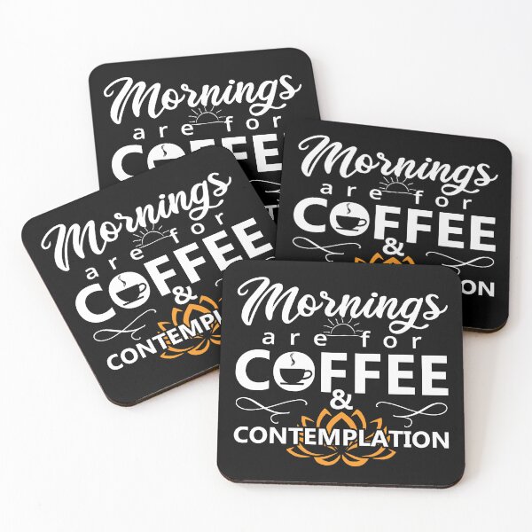Item preview, Mornings are for Coffee and Contemplation White - Humor Funny Coffee Quotes for Coffee lovers designed and sold by Alice-Elgawi.