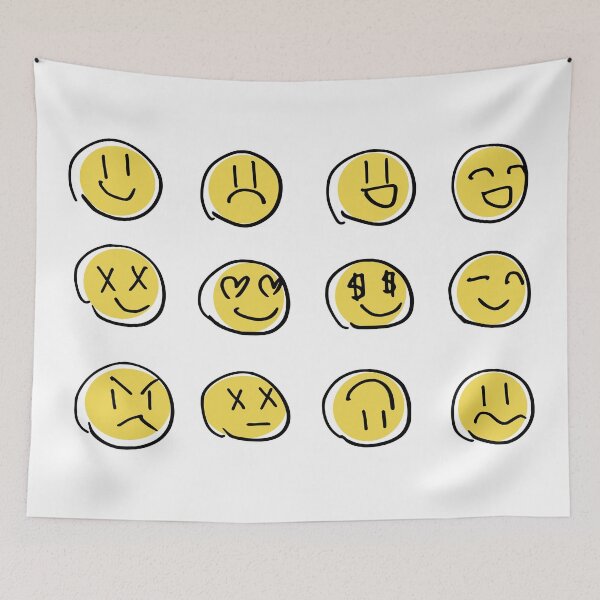 Item preview, Yellow hand drawn emoji - emoji sticker set designed and sold by dreamwish.