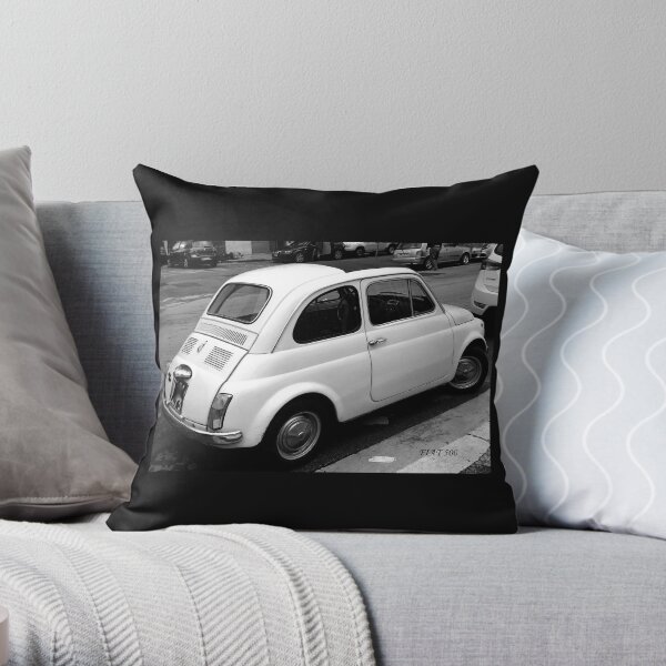 The Parked Fiat 500 Throw Pillow