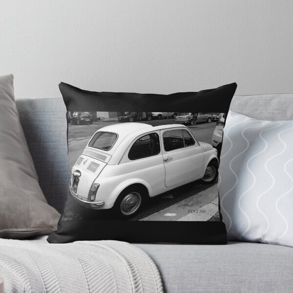 The Parked Fiat 500 Throw Pillow