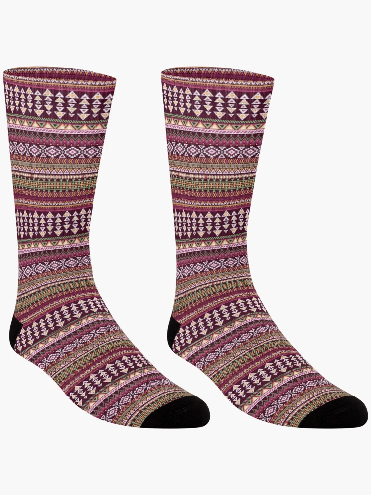 Thumbnail 3 of 5, Socks, Seamless Rugged purple Native, Native Pattern Rugged designed and sold by Yes-Monkey.