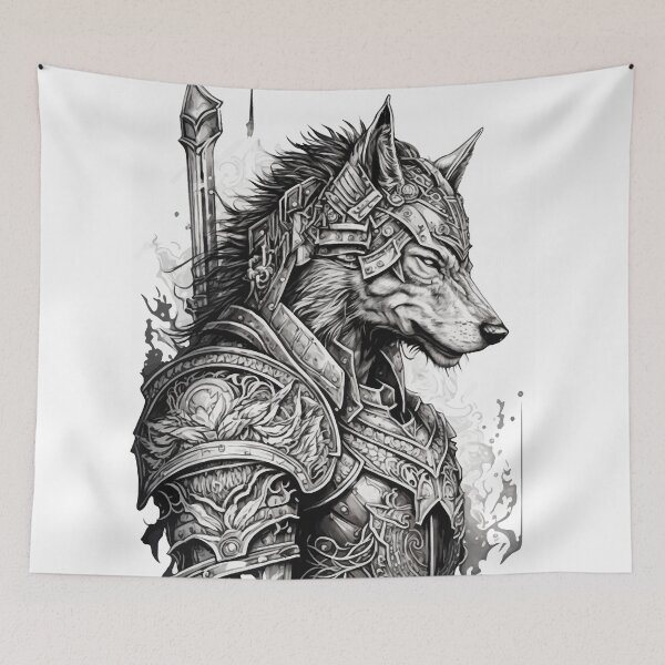 Item preview, Wolf God ink art designed and sold by Visual-wallart.