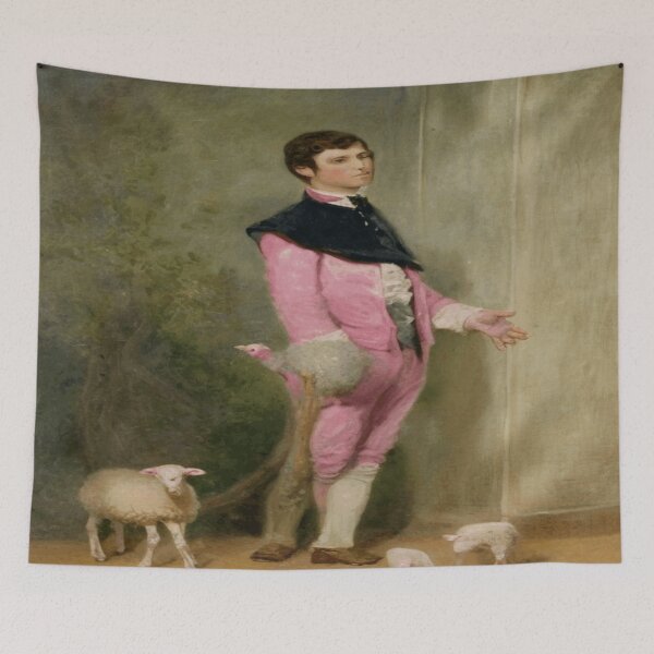 Item preview, Young Man in Pink with Toy Sheep - Charles Jalabert (1861) designed and sold by funnyhalloween.