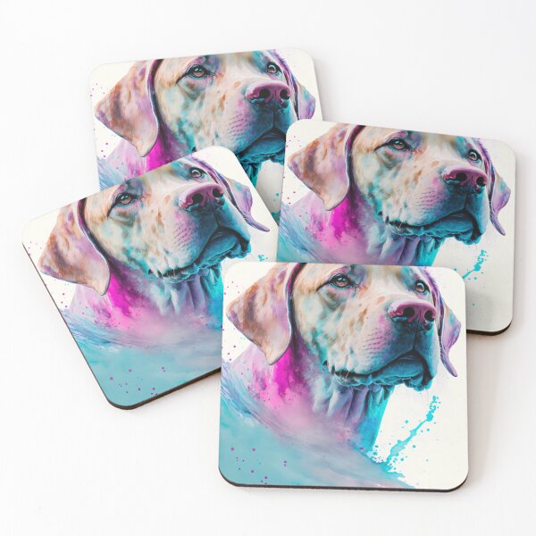 Item preview, Dog in Water Colours - Painting With Blue and Pink designed and sold by AdamesArtStudio.