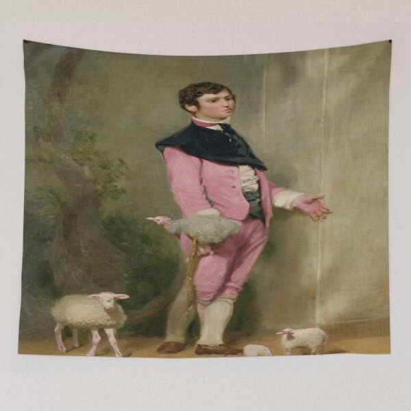 Item preview, Young Man in Pink with Toy Sheep - Charles Jalabert (1861) designed and sold by funnyhalloween.