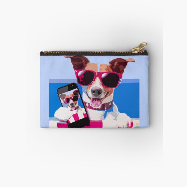 Item preview, Dog Wearing Sunglasses Taking Selfies on the Beach designed and sold by SyzygyCreative.