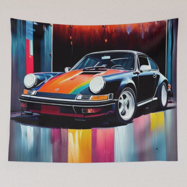 Item preview, Shimmering Classic in an Old Garage - A Vintage Beauty in the Spotlight designed and sold by WBP Mart.