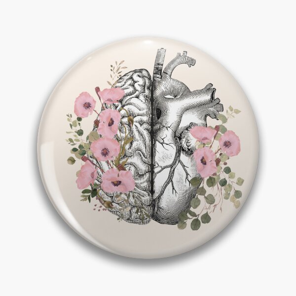 Item preview, Right balance between head and heart, pink poppies, watercolor style poppies designed and sold by Collagedream.