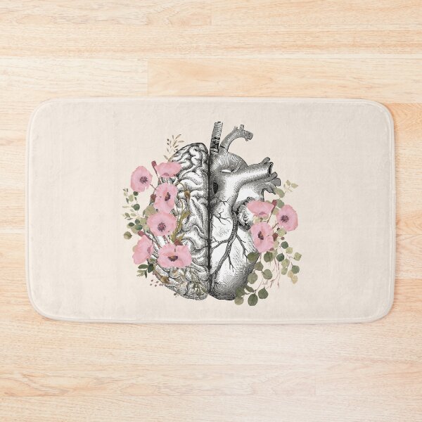 Item preview, Right balance between head and heart, pink poppies, watercolor style poppies designed and sold by Collagedream.