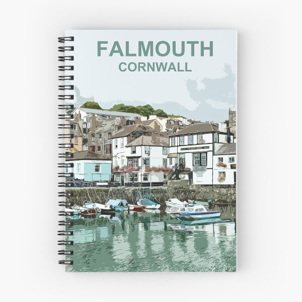 Item preview, Cornwall, Falmouth Harbour. Travel poster. Cornish gift designed and sold by BarbaraGlebska.
