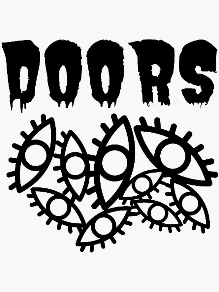 DOORS but Kawaii Sticker for Sale by whatcryptodo