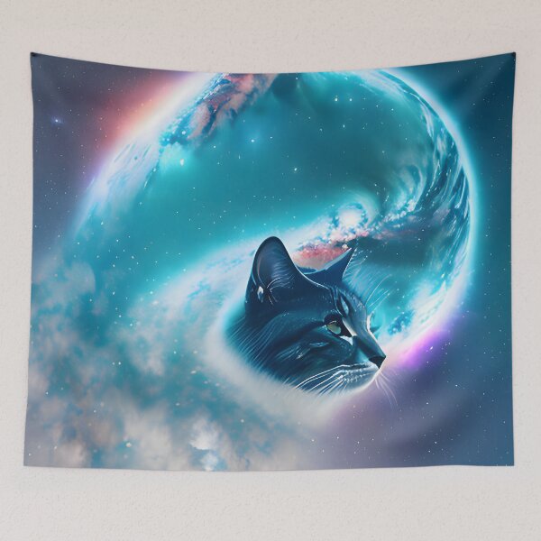 Item preview, Galaxy Cat Double Exposure - Modern Digital Art designed and sold by Ai-michiart.
