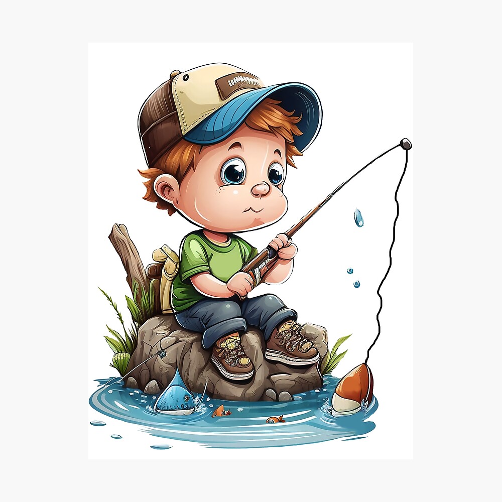 Young Boy Fishing Cartoon Art Background, Young Boy Fishing, Fishing Clip  Art, Fishing Background Image And Wallpaper for Free Download