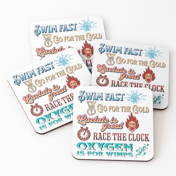 Item preview, Swimming sticker pack - race the clock - swim fast designed and sold by EvergreenWhimsy.