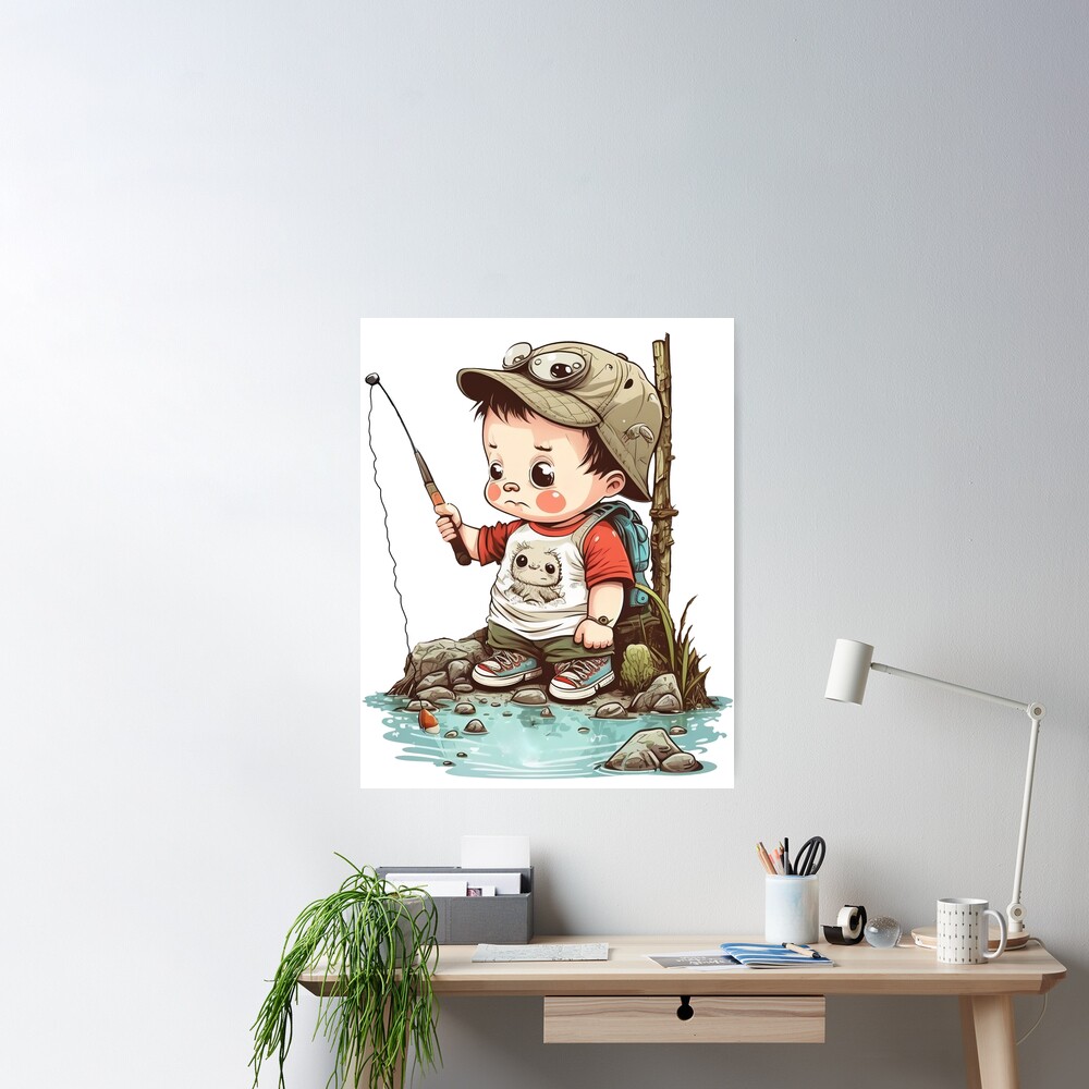 Little Boy Fishing Wall Art, There Was A Boy, Who Really Loved