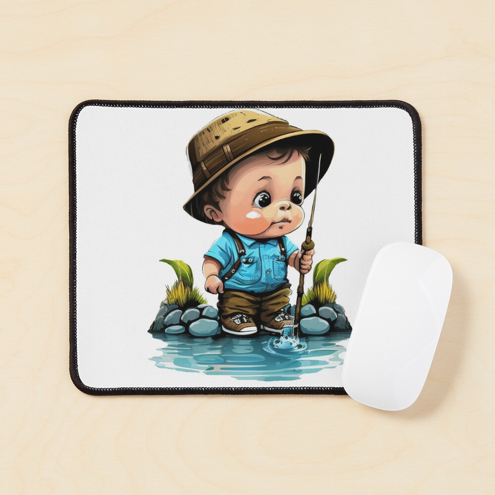 print little boy fishing