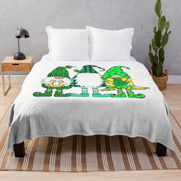 Item preview, 3 Cute Irish Gnome Leprechauns Green Shamrocks Long Legged designed and sold by funnytshirtemp.