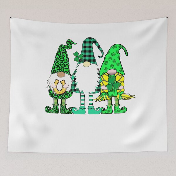 Item preview, 3 Cute Irish Gnome Leprechauns Green Shamrocks Long Legged designed and sold by funnytshirtemp.