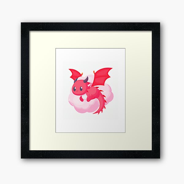 Item preview, Litlle Hot Pink Dragon Sleeping on a Cloud designed and sold by HanaiPrint.