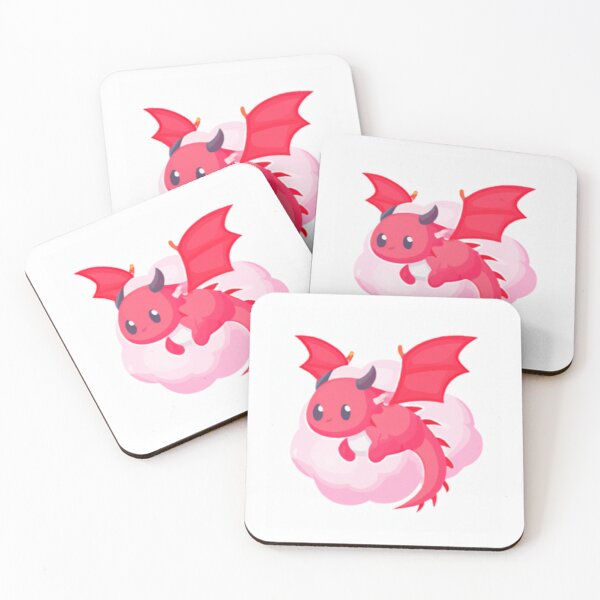 Item preview, Litlle Hot Pink Dragon Sleeping on a Cloud designed and sold by HanaiPrint.