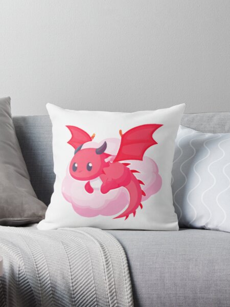 Item preview, Litlle Hot Pink Dragon Sleeping on a Cloud designed and sold by HanaiPrint.