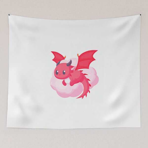 Item preview, Litlle Hot Pink Dragon Sleeping on a Cloud designed and sold by HanaiPrint.