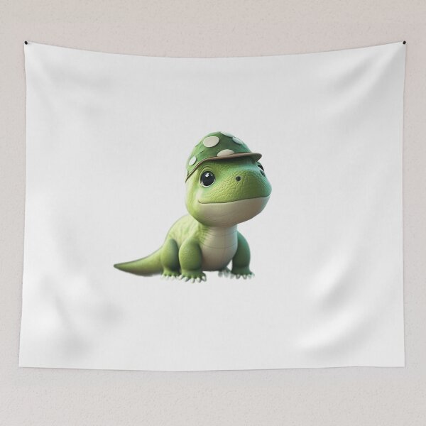 Item preview, The baby green dinosaur with a green and white cap designed and sold by bejarano21.